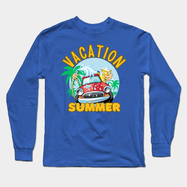 Summer Vacation Long Sleeve T-Shirt by AeySa